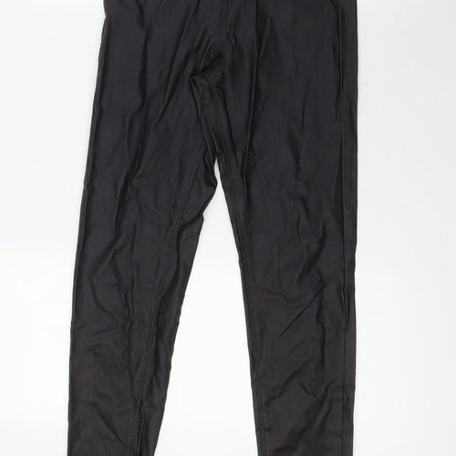 Quiz Womens Black Viscose Trousers Size 8 L29 in Regular Zip
