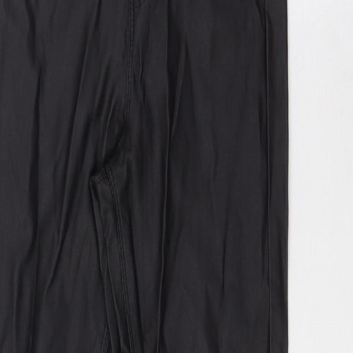 Quiz Womens Black Viscose Trousers Size 8 L29 in Regular Zip
