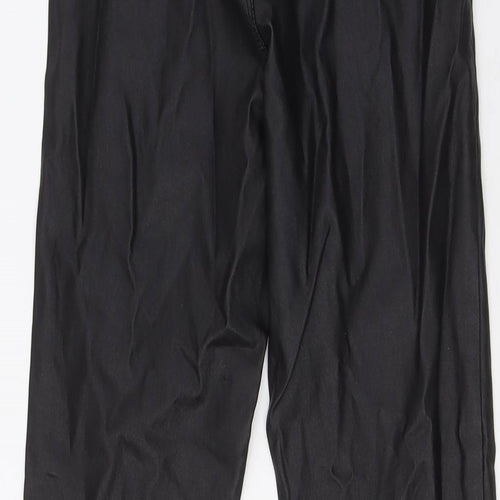 Quiz Womens Black Viscose Trousers Size 8 L29 in Regular Zip
