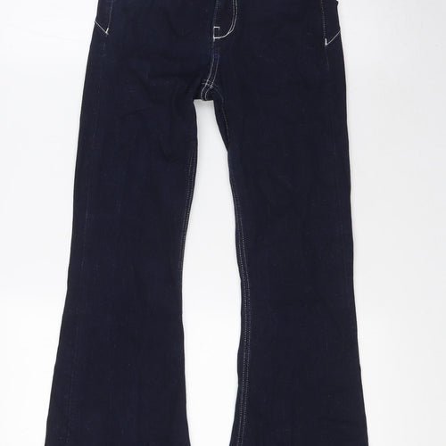 River Island Womens Blue Cotton Bootcut Jeans Size 6 L29 in Regular Zip - Denim