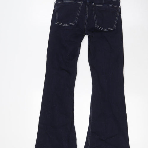 River Island Womens Blue Cotton Bootcut Jeans Size 6 L29 in Regular Zip - Denim