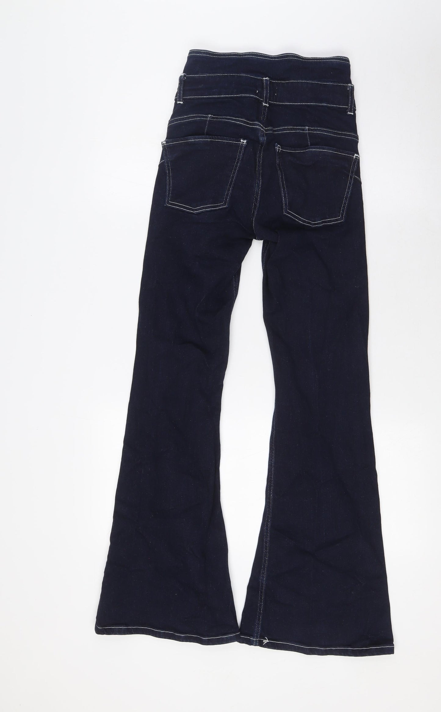 River Island Womens Blue Cotton Bootcut Jeans Size 6 L29 in Regular Zip - Denim