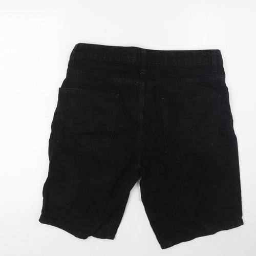 ASOS Mens Black Cotton Cargo Shorts Size 32 in L10 in Regular Zip