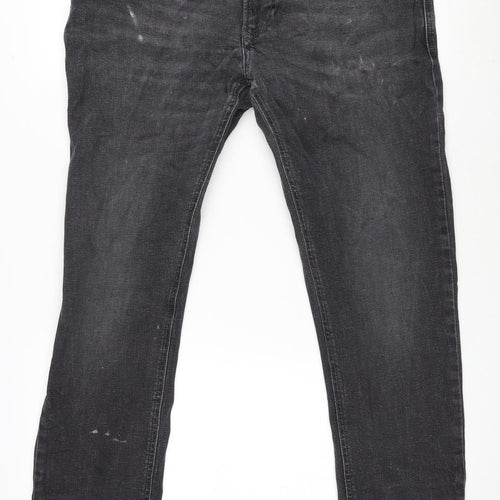 Diesel Mens Grey Cotton Skinny Jeans Size 34 in L32 in Slim Zip