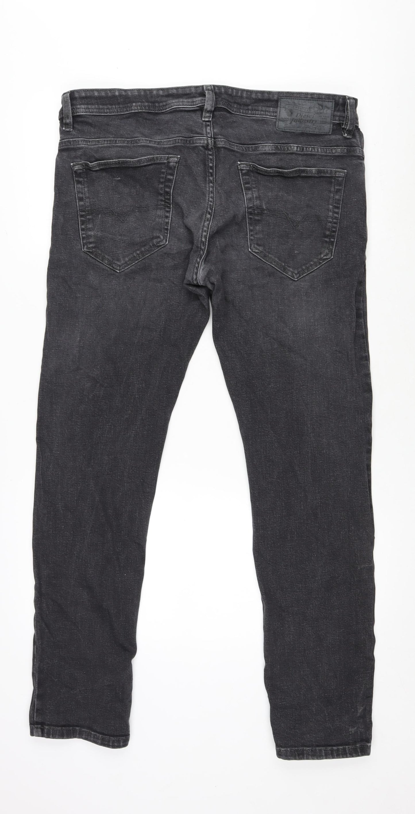 Diesel Mens Grey Cotton Skinny Jeans Size 34 in L32 in Slim Zip