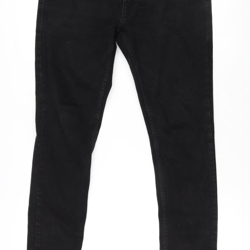 nuon nuo flex Womens Black Cotton Straight Jeans Size 36 in L28 in Regular Zip