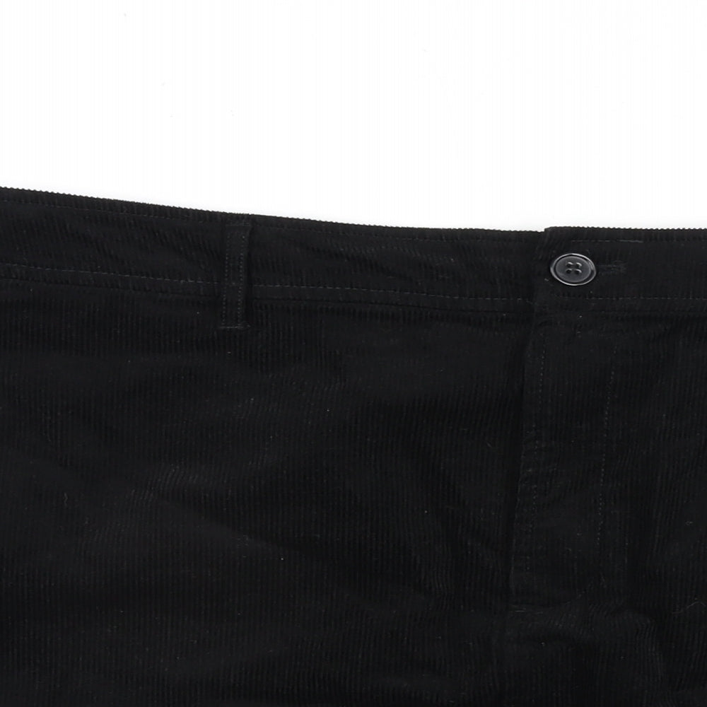 ASOS Womens Black Cotton Mini Skirt Size 20 Zip