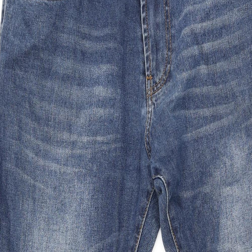 Zara Mens Blue Cotton Straight Jeans Size 46 in L30 in Regular Zip