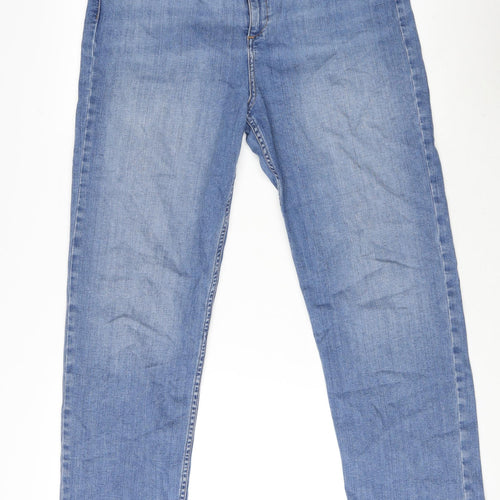 ASOS Womens Blue Cotton Straight Jeans Size 34 in L32 in Regular Zip