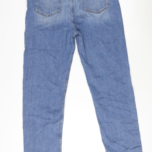ASOS Womens Blue Cotton Straight Jeans Size 34 in L32 in Regular Zip