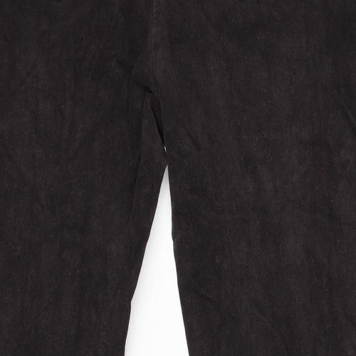 Marks and Spencer Womens Brown Cotton Trousers Size 18 L26 in Regular Zip