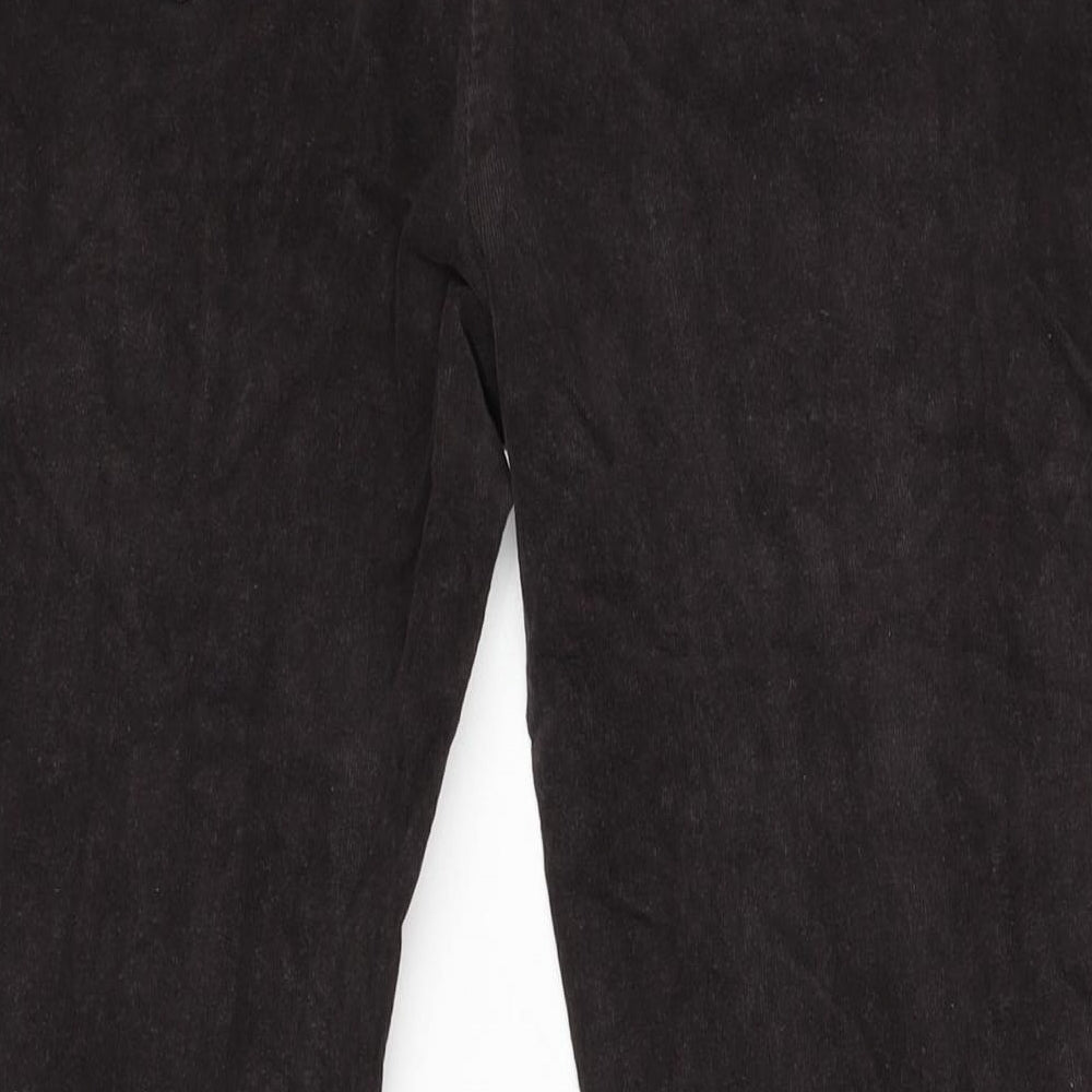 Marks and Spencer Womens Brown Cotton Trousers Size 18 L26 in Regular Zip