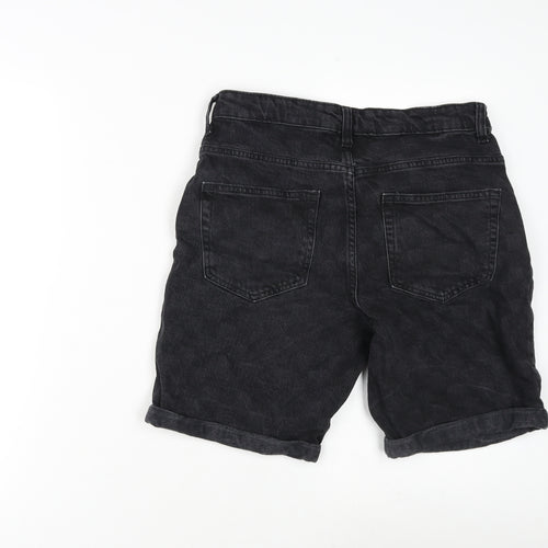 Denim & Co. Womens Grey 100% Cotton Basic Shorts Size 30 in Regular Zip - Inside Leg 8in