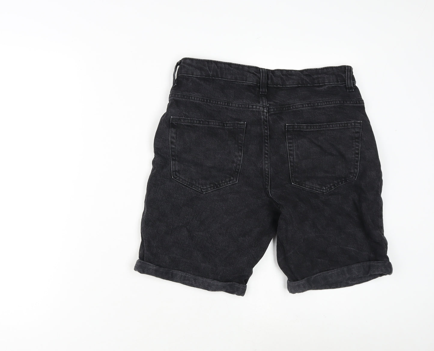 Denim & Co. Womens Grey 100% Cotton Basic Shorts Size 30 in Regular Zip - Inside Leg 8in