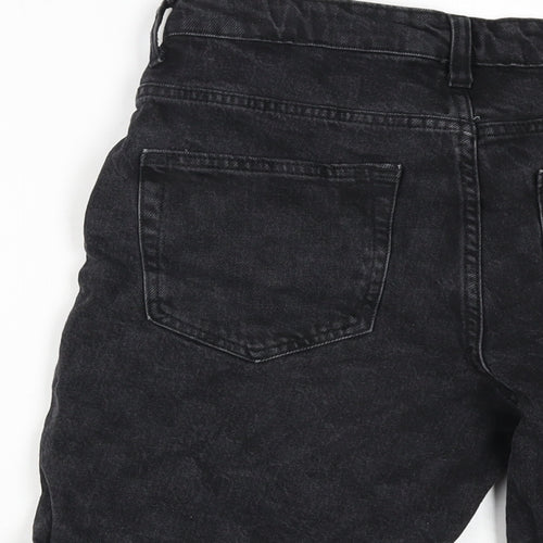 Denim & Co. Womens Grey 100% Cotton Basic Shorts Size 30 in Regular Zip - Inside Leg 8in