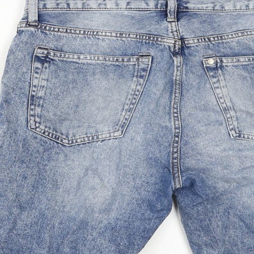 &Denim Womens Blue 100% Cotton Basic Shorts Size 30 in Regular Zip