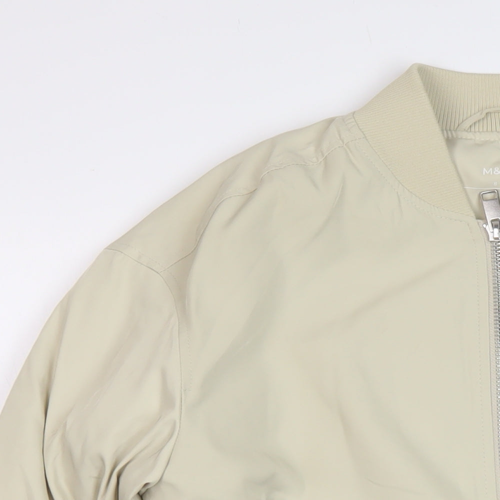 Marks and Spencer Womens Beige Bomber Jacket Jacket Size 8 Zip