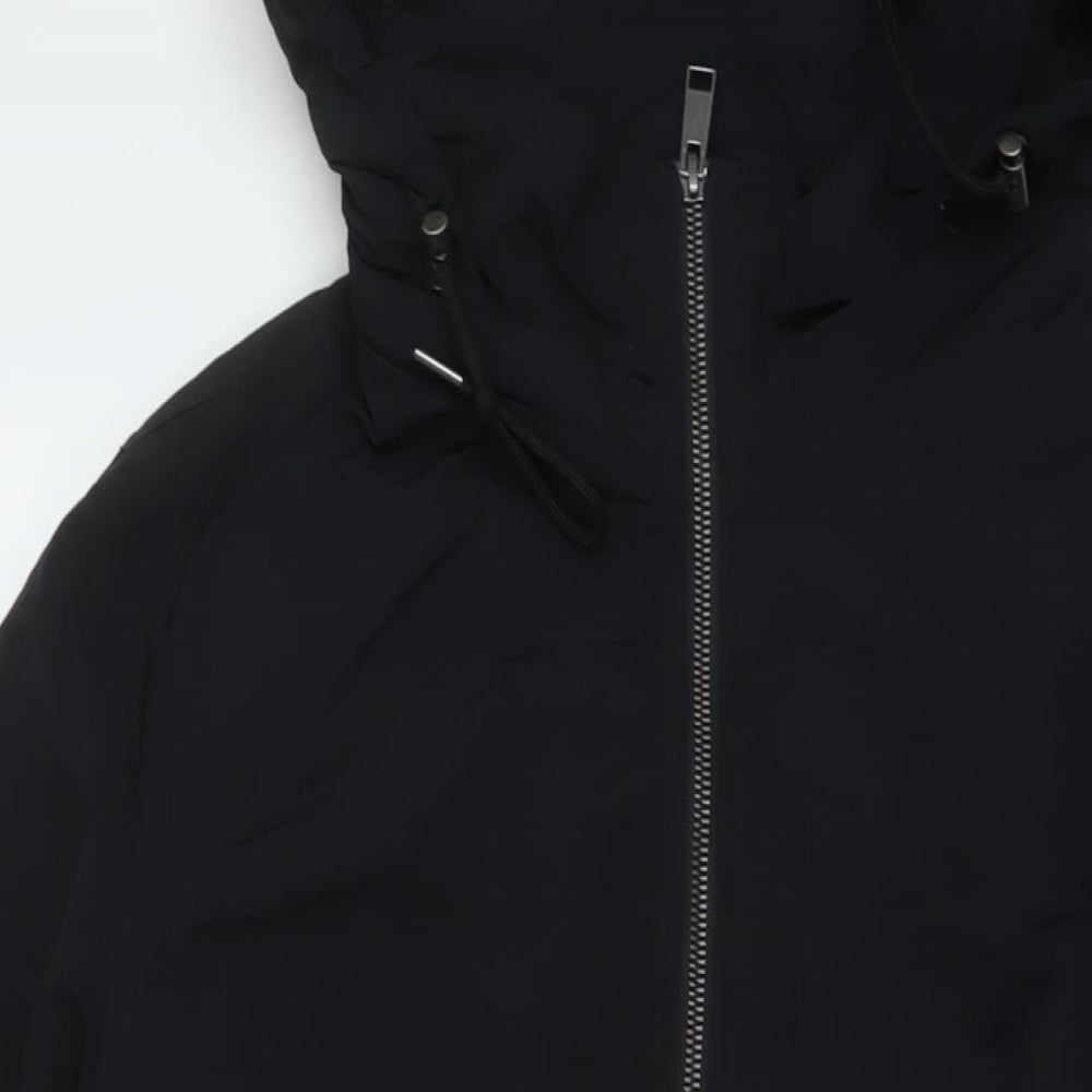Marks and Spencer Womens Black Parka Coat Size 22 Zip