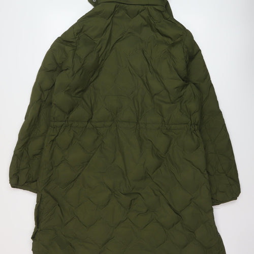 Marks and Spencer Womens Green Parka Coat Size 16 Zip