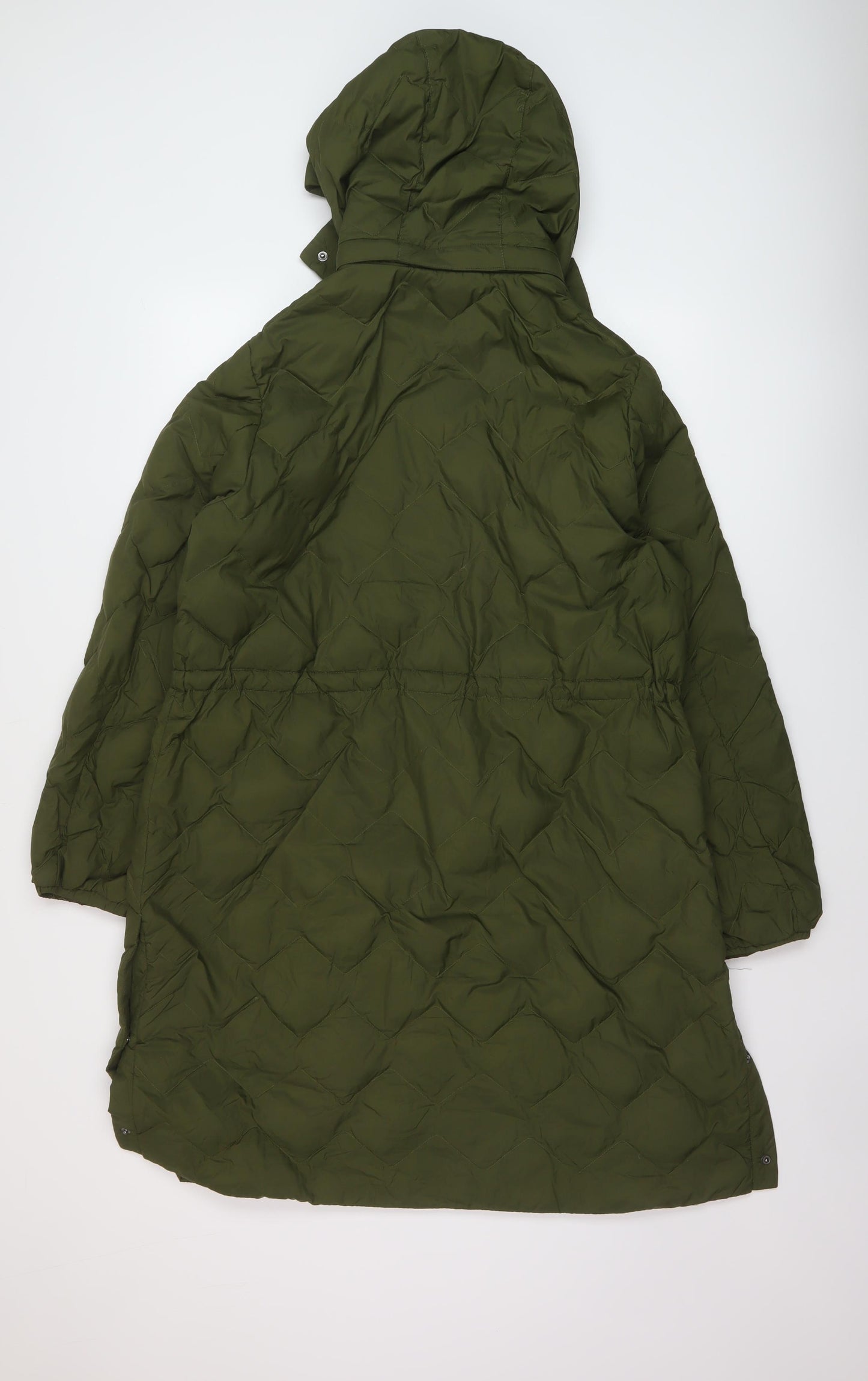 Marks and Spencer Womens Green Parka Coat Size 16 Zip