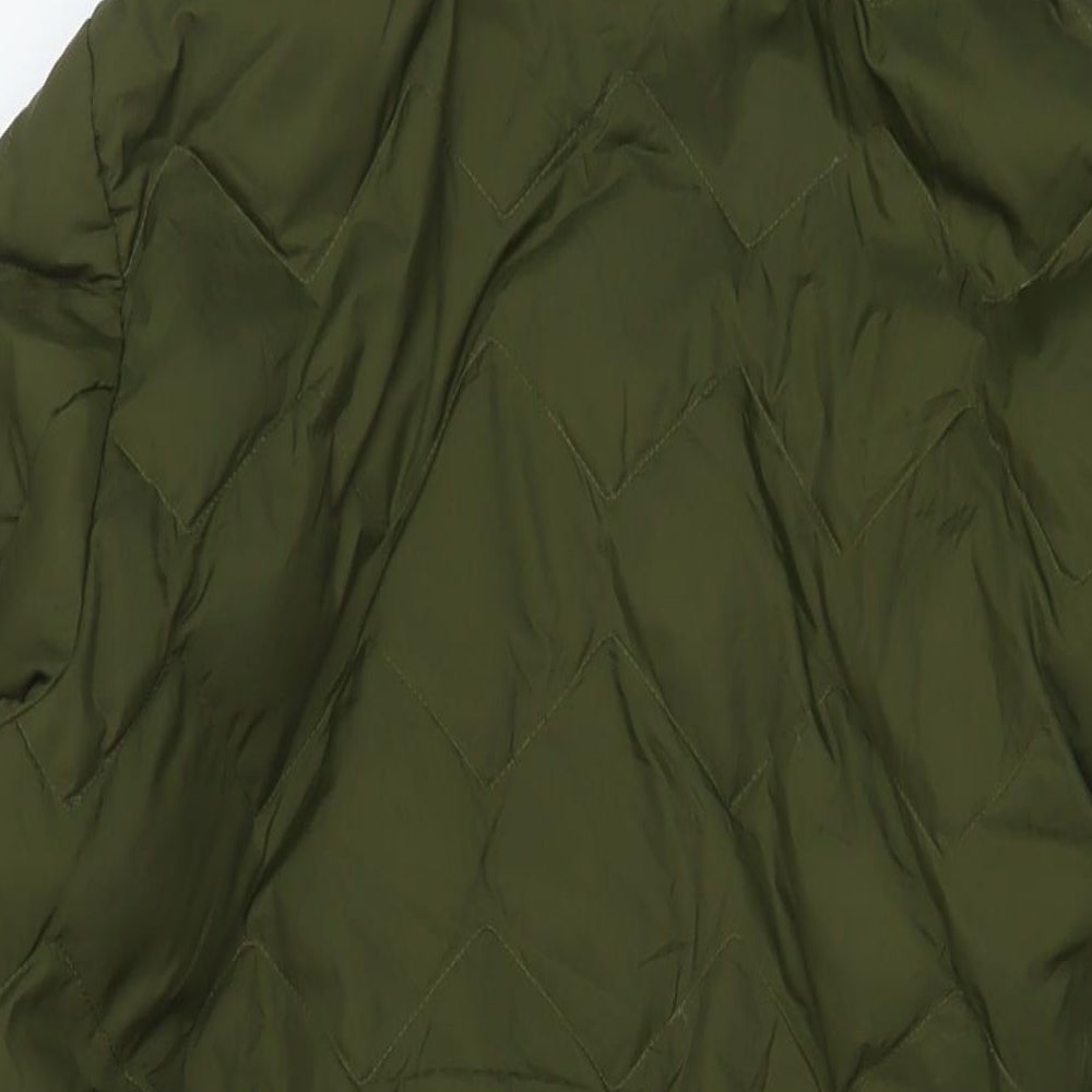 Marks and Spencer Womens Green Parka Coat Size 16 Zip