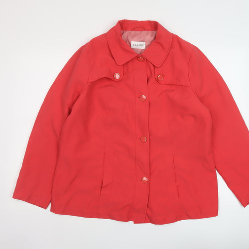 Classic Womens Pink Jacket Size 16 Button