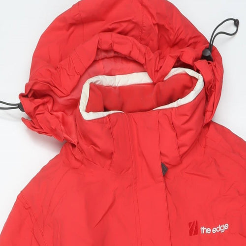 The Edge Womens Red Rain Coat Coat Size 12 Zip