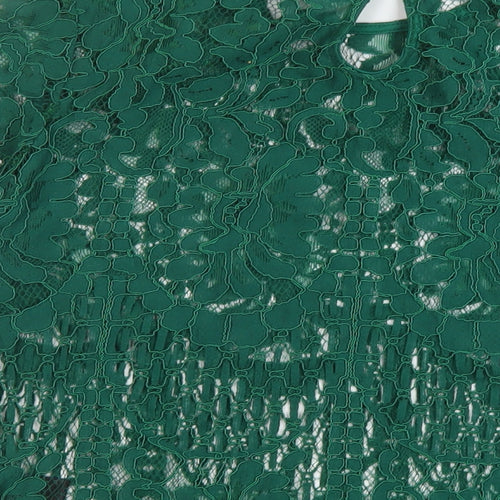 NEXT Womens Green Viscose Basic Blouse Size 16 Round Neck
