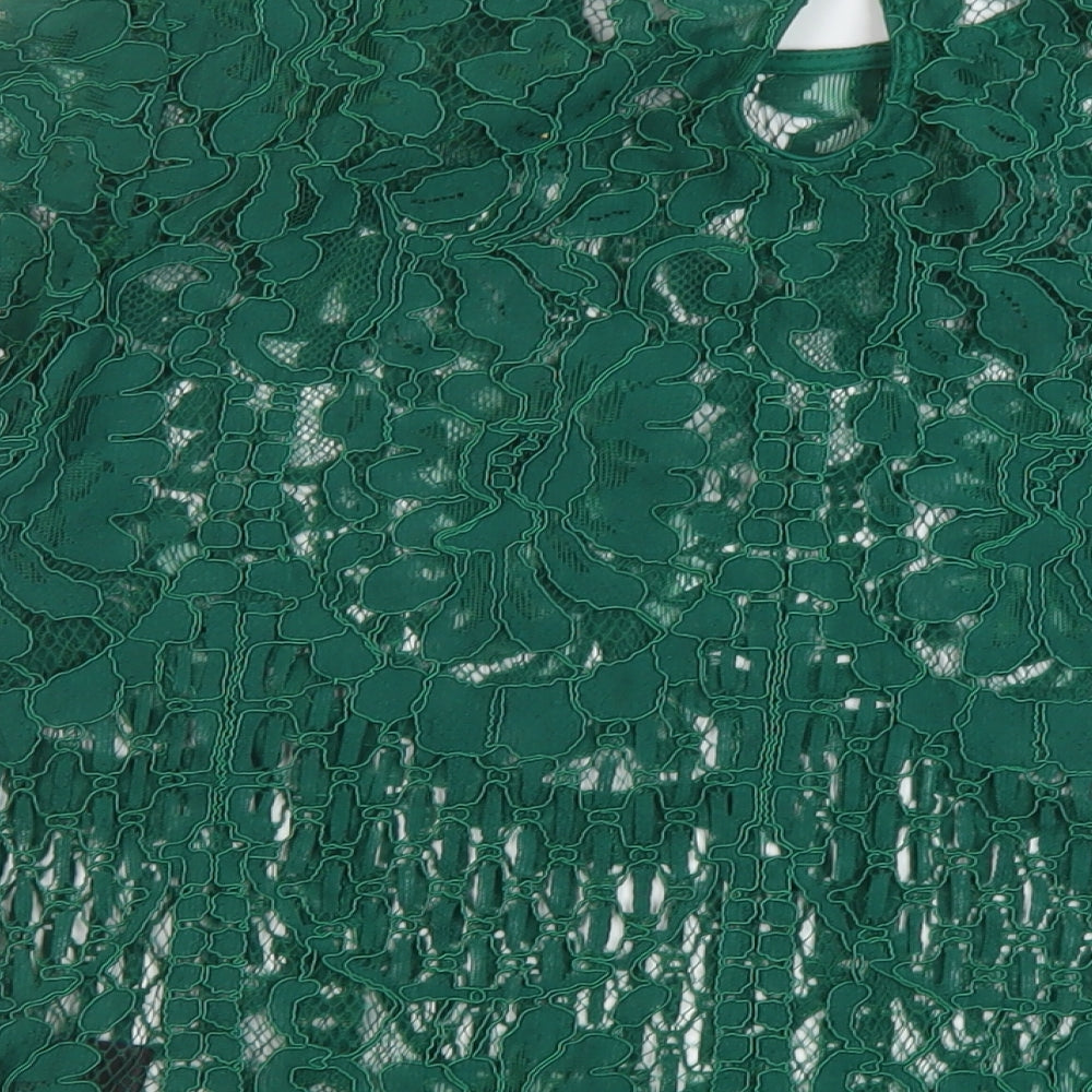 NEXT Womens Green Viscose Basic Blouse Size 16 Round Neck