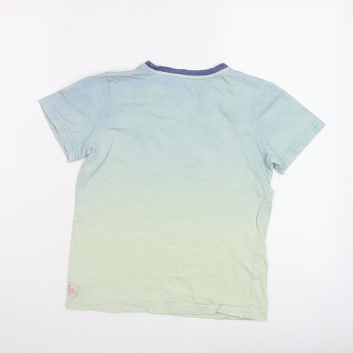 Fat Face Boys Blue Cotton Basic T-Shirt Size 8-9 Years Crew Neck Pullover - Surf