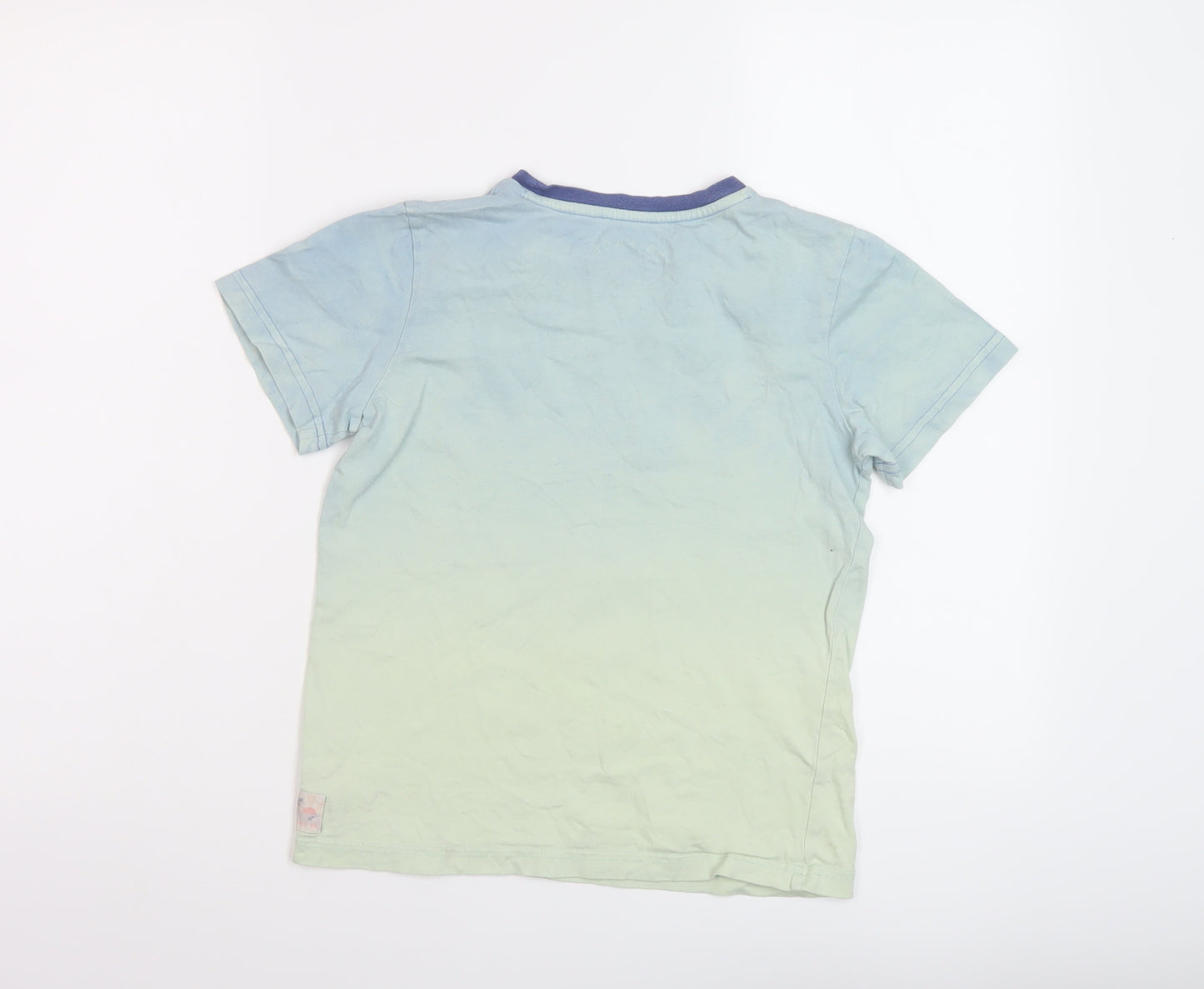 Fat Face Boys Blue Cotton Basic T-Shirt Size 8-9 Years Crew Neck Pullover - Surf