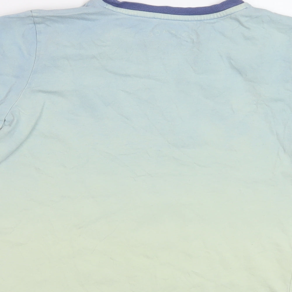 Fat Face Boys Blue Cotton Basic T-Shirt Size 8-9 Years Crew Neck Pullover - Surf