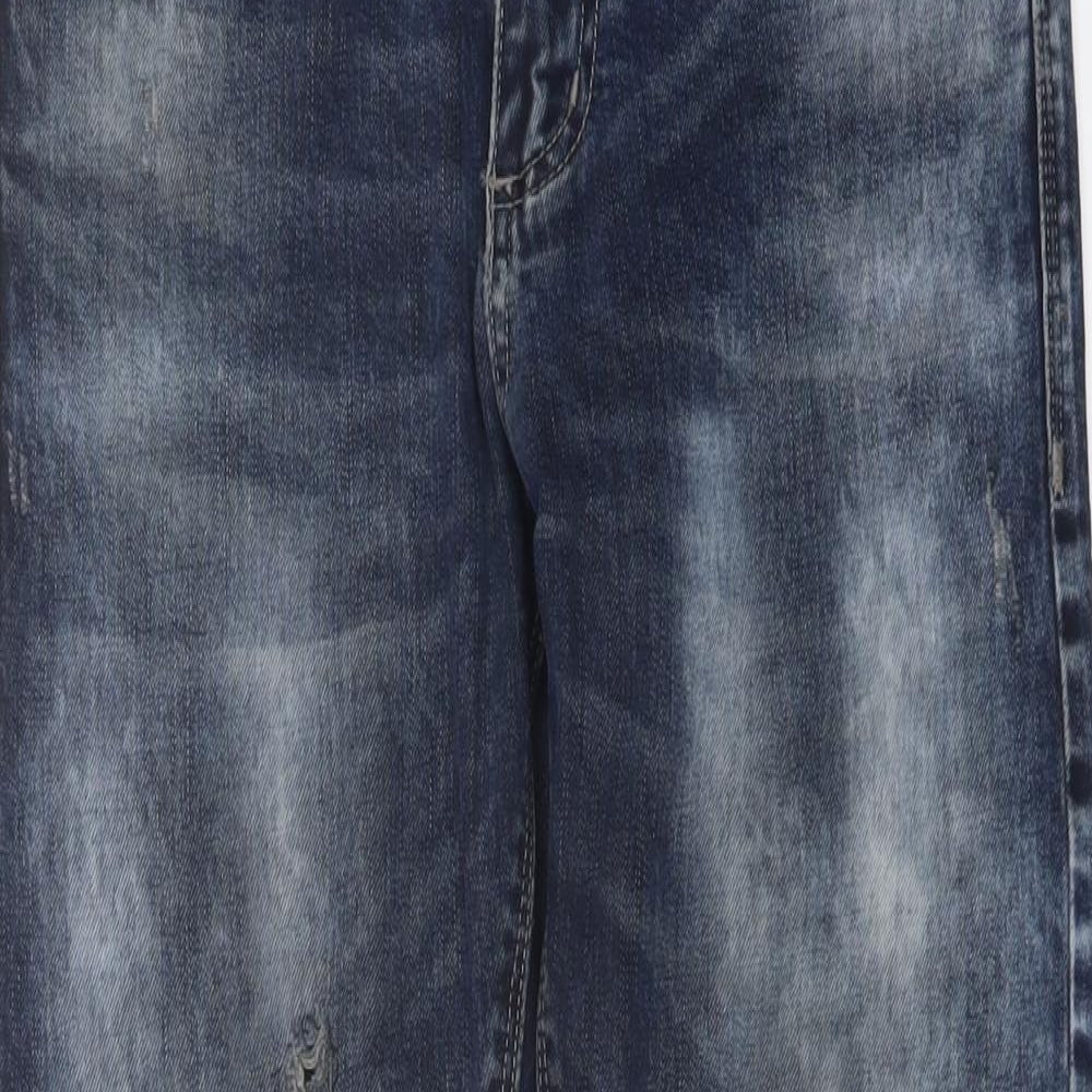 Superdry Mens Blue Cotton Straight Jeans Size 30 in L32 in Slim Button - Vintage