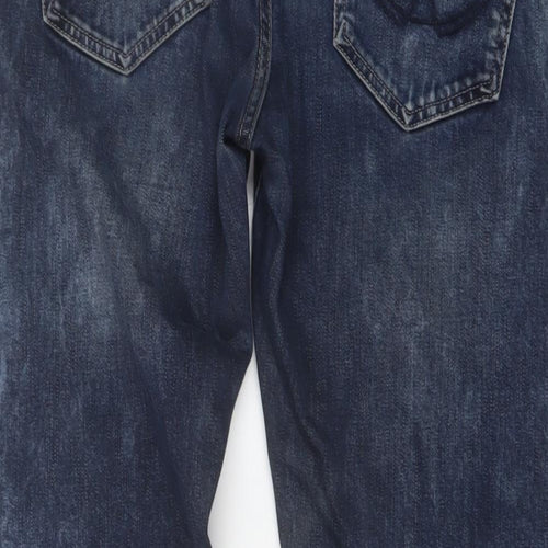 Superdry Mens Blue Cotton Straight Jeans Size 30 in L32 in Slim Button - Vintage