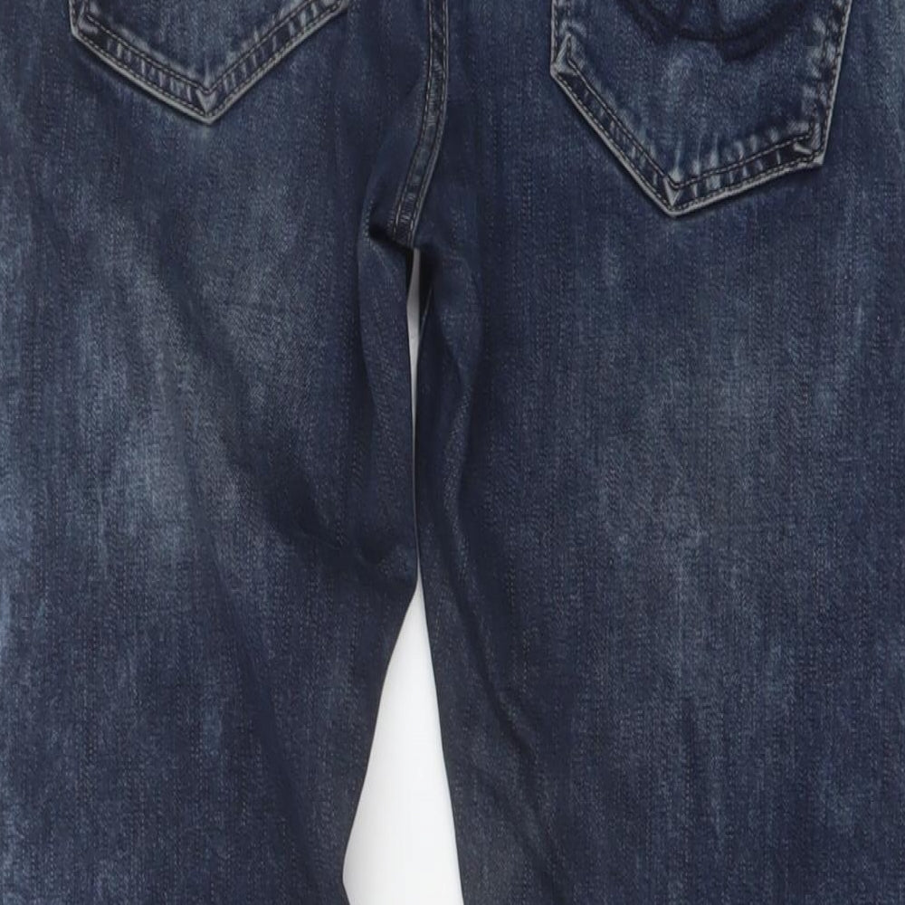 Superdry Mens Blue Cotton Straight Jeans Size 30 in L32 in Slim Button - Vintage