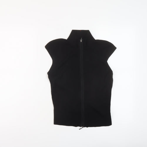 Sand Womens Black Mock Neck Viscose Full Zip Jumper Size L