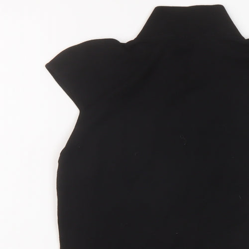 Sand Womens Black Mock Neck Viscose Full Zip Jumper Size L