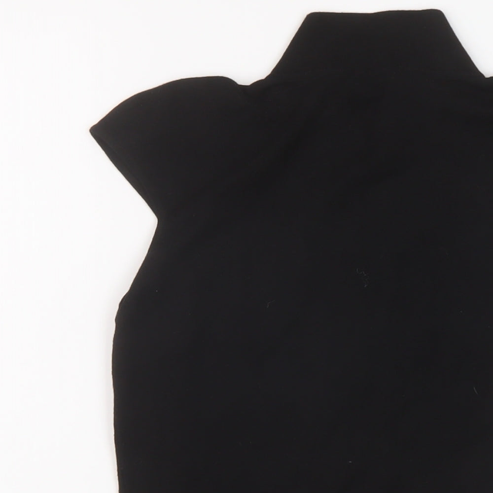 Sand Womens Black Mock Neck Viscose Full Zip Jumper Size L