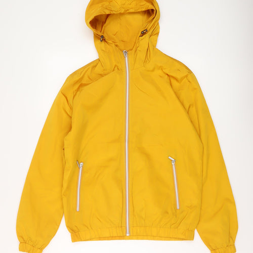 Noble Attire Mens Yellow Rain Coat Coat Size M Zip
