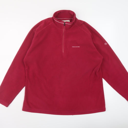 Craghoppers Womens Pink Polyester Pullover Sweatshirt Size 16 Zip