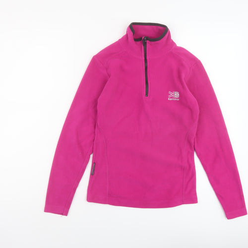 Karrimor Girls Pink Polyester Pullover Sweatshirt Size 9-10 Years Zip