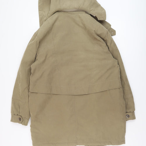 BHS Womens Green Parka Jacket Size 10 Zip