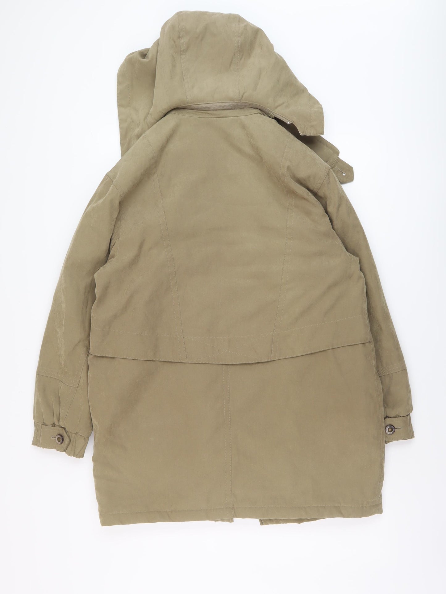 BHS Womens Green Parka Jacket Size 10 Zip