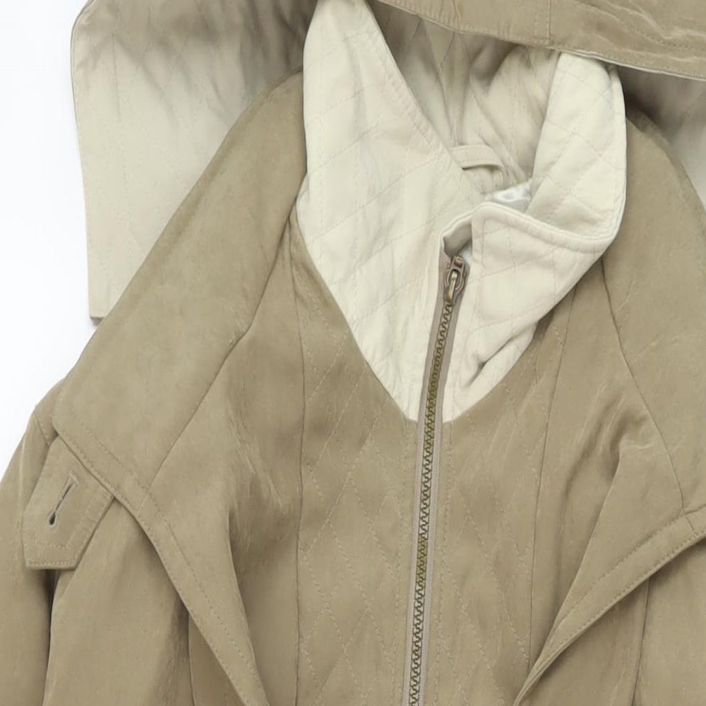 BHS Womens Green Parka Jacket Size 10 Zip