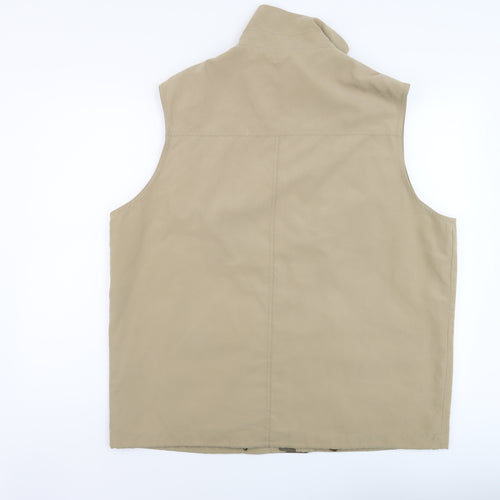 Mode Mille Mens Brown Gilet Jacket Size XL Zip