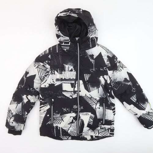 NEXT Boys Black Geometric Puffer Jacket Jacket Size 10 Years Zip