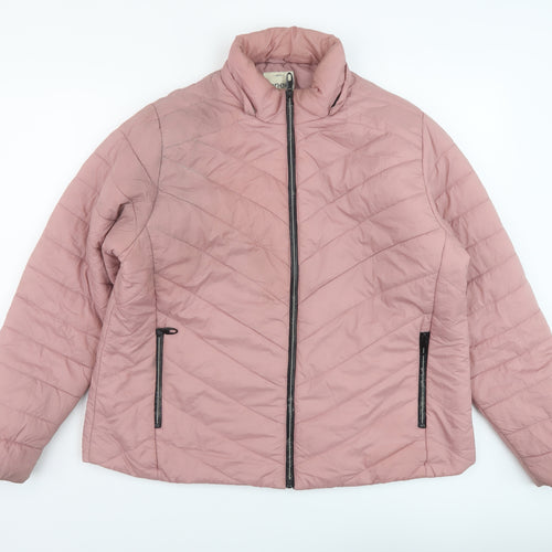 Oner Womens Pink Puffer Jacket Jacket Size 3XL Zip