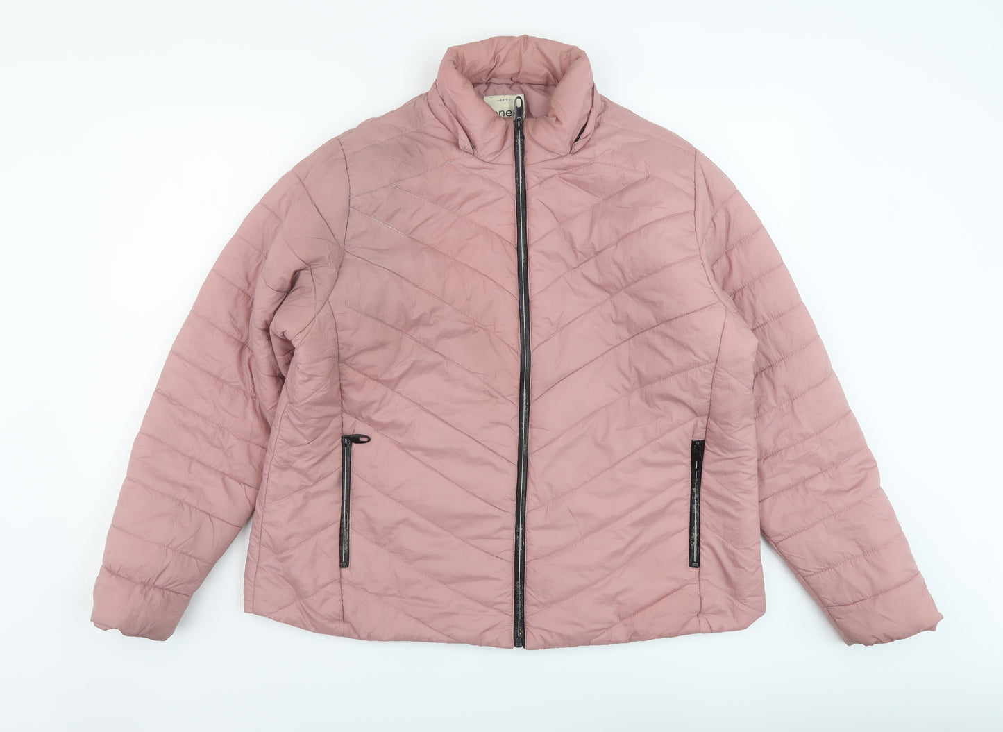 Oner Womens Pink Puffer Jacket Jacket Size 3XL Zip