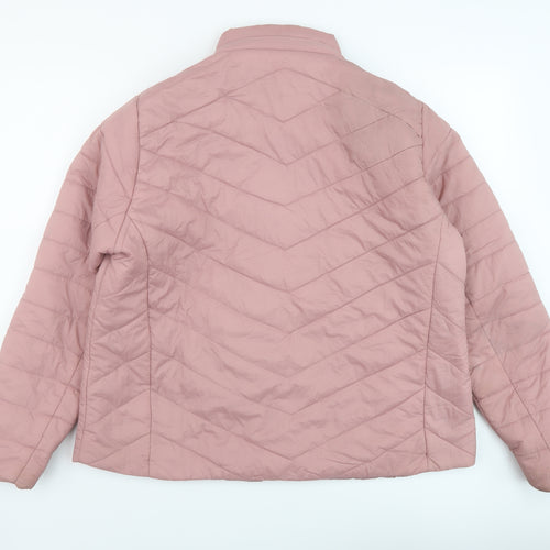 Oner Womens Pink Puffer Jacket Jacket Size 3XL Zip