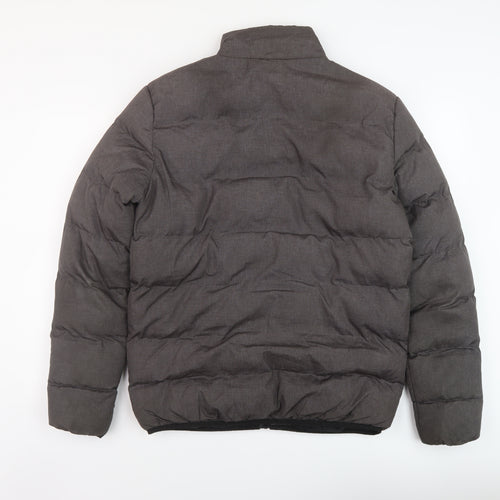 Gym King Mens Brown Puffer Jacket Jacket Size S Zip